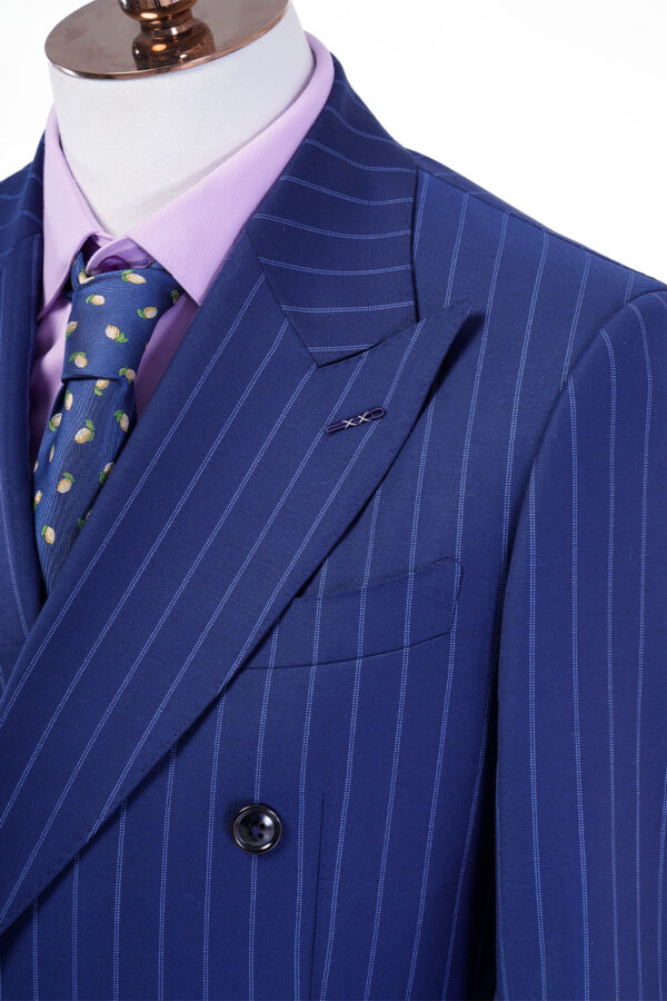 Striped Navy 2-Piece Men Suit - Image 2