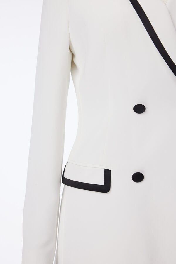 White Double-Breasted Women Jacket - Image 3