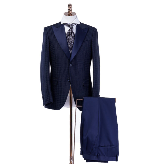 Navy Single-Breasted Men 2-Piece Suit