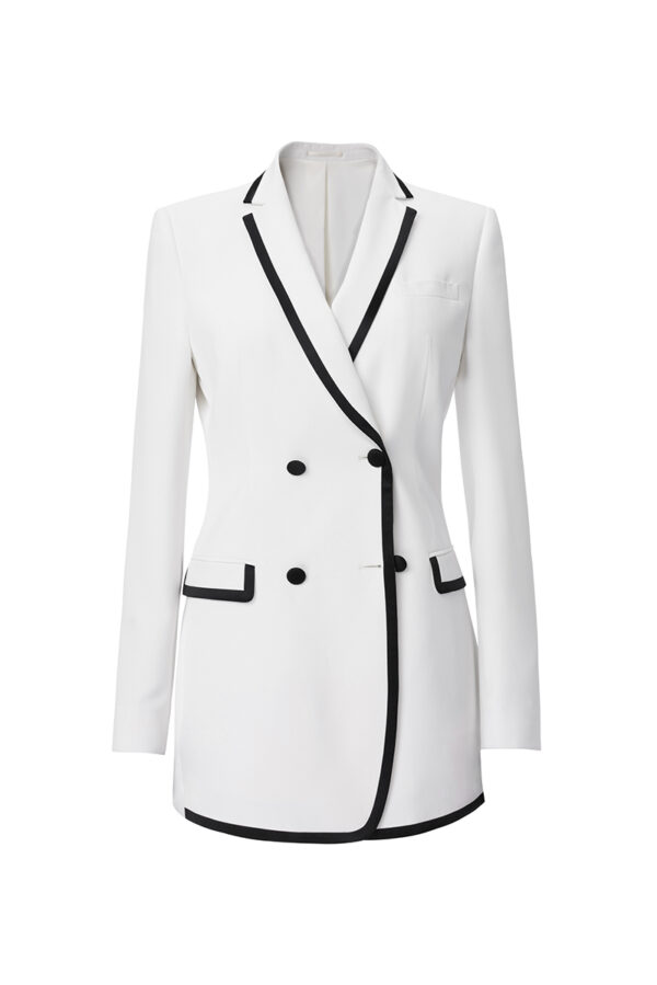 White Double-Breasted Women Jacket