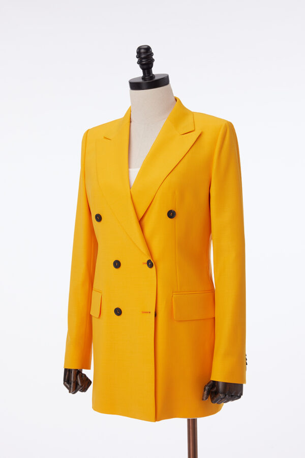 Orange Double-Breasted Women Jacket - Image 2