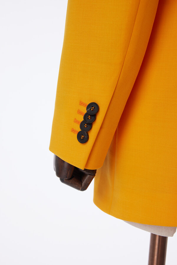 Orange Double-Breasted Women Jacket - Image 3