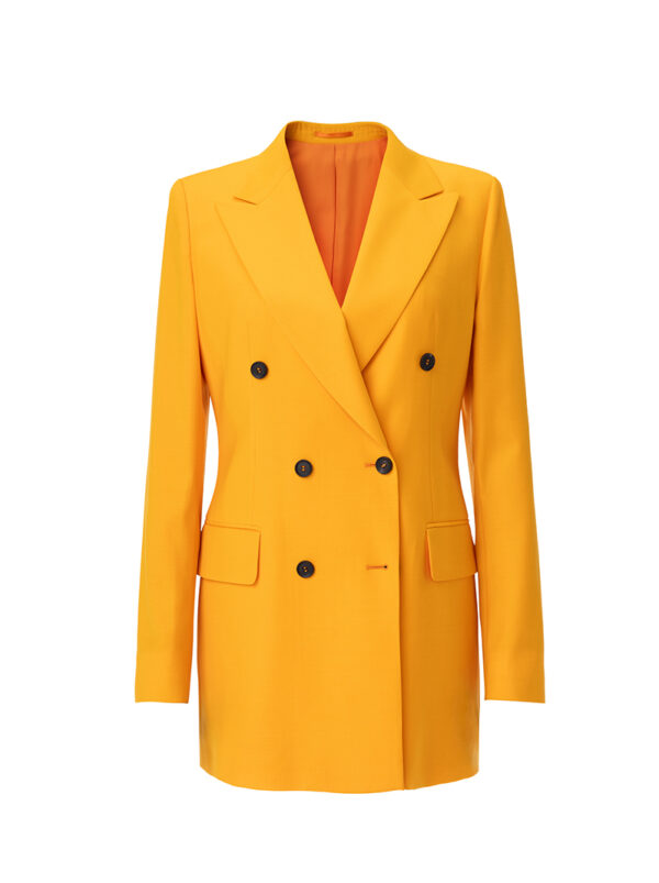 Orange Double-Breasted Women Jacket